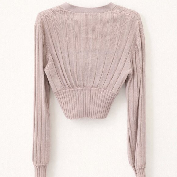 Aritzia Wilfred Ribbed Cropped Cardigan - Picture 3 of 6
